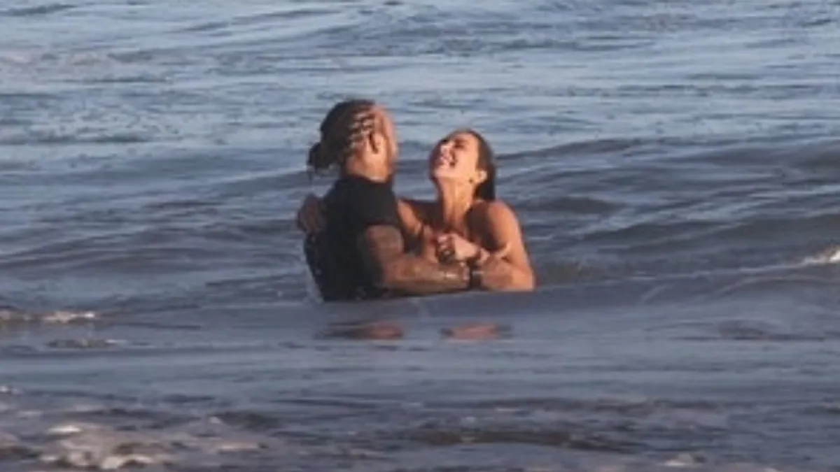 Tan enamorados: la romántica escapada de Lewis Hamilton y Kim Kardashian a la playa