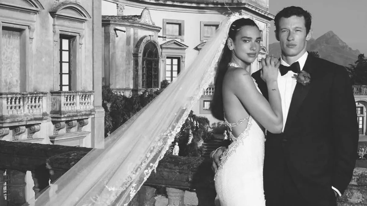 Así fue el look de novia de Dua Lipa: detalles brillantes y puro glamour